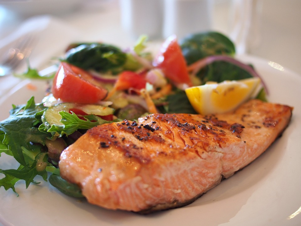 Salmon and veggies